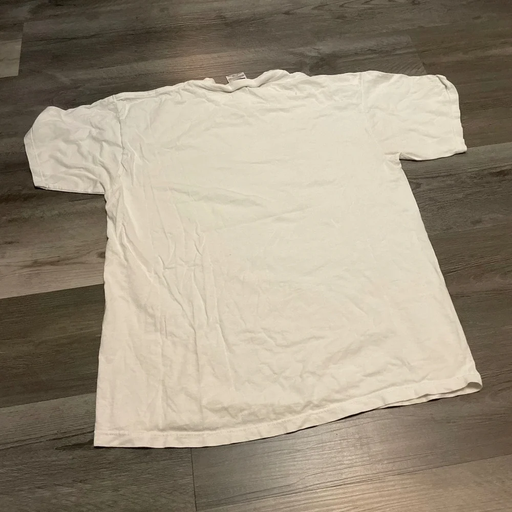 Vintage Tultex Bob Harrison Beach Bum Cat T-Shirt White XL 90s Copurrtone Tabby - Picture 4 of 5